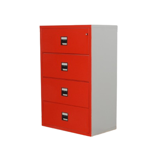 Officenow Dossierkast, Rood/lichtgrijs, 145 X 95 Cm, 4 Laden, A4 + Folio, Brandkast 1