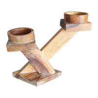 Mooi Vormgegeven Houten Kandelaar