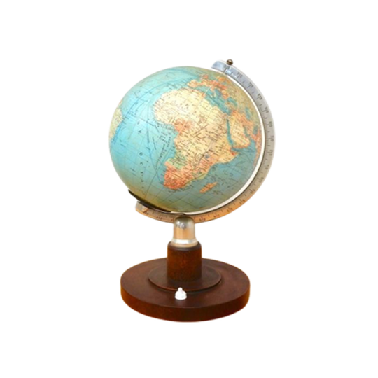 Retro Vintage Wereldbol Globe Lamp Tafellamp Klein Glas 1