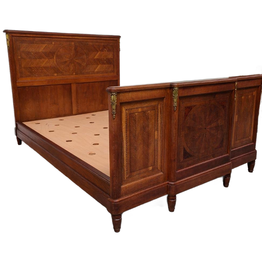 Antiek Tweepersoonsbed, Brocante Bed, Ledikant Twijfelaar 04 1