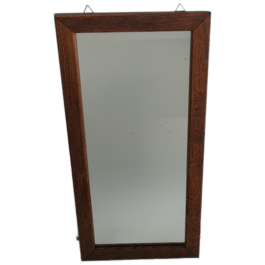 Rechthoekige Vintage Jaren 50-60 Houten Wandspiegel ('disturbed') 1