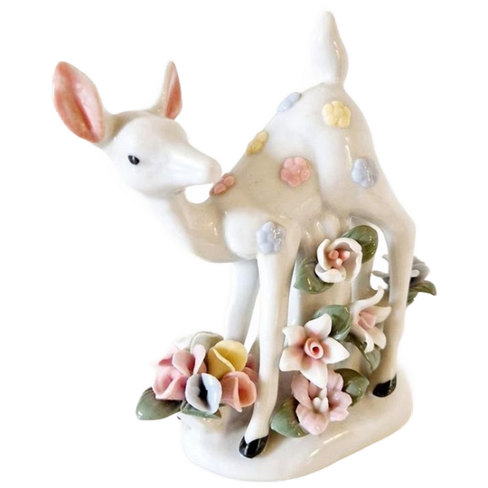 Jaren 60 Vintage Beeldje Hertje Bambi Porselein Beeld 1