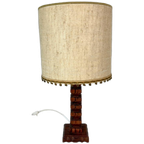 Vintage Tafellamp, Houten Voet - Brutalisme - Natuurlijk thumbnail 1
