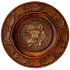 Groot Handgesneden Houten Bord, Folk Art Ontwerp Uit De Jaren '60 thumbnail 1
