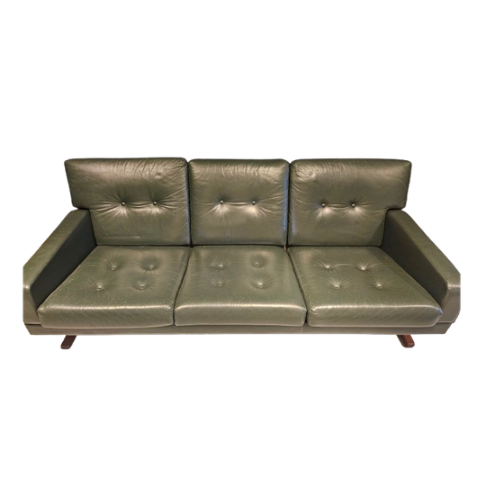 Leren Mid Century 3 Zits Bankje 1