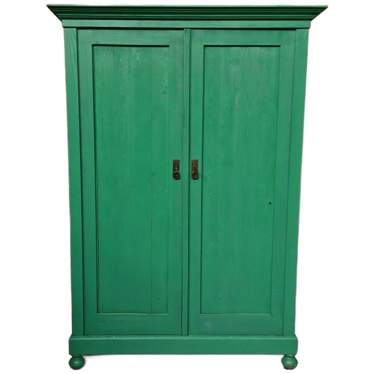 Antieke Groene Kast Grenenhouten Boekenkast Wandkast 1