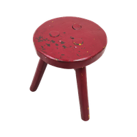 Red French Tripod Stool, 1960S