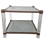 Hollywood Regency Glas En Perspex Bijzettafel Vintage. thumbnail 1