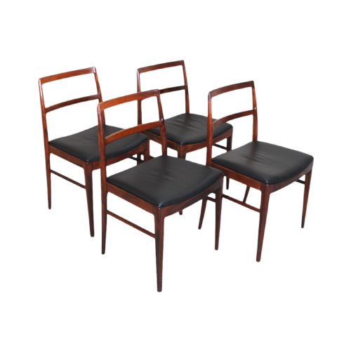 4X Vintage Design Eetkamerstoelen - Arne Vodder Voor Sibast, Palissander | 01275