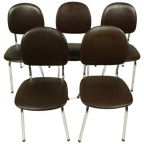 5 X Vintage Stoelen In Skai Leer, Jaren 70 thumbnail 1