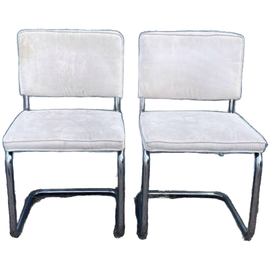Witte Rib Buisframe Stoelen (2 Stuks) 1