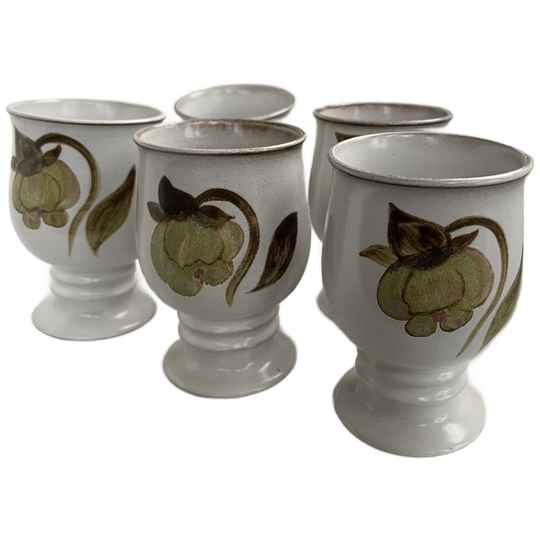 5 Wijn/waterkelken Denby Stoneware England 1