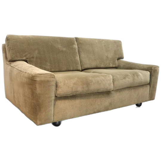 Artifort Vintage Bank 2zits Groen Velours Ribstof 1