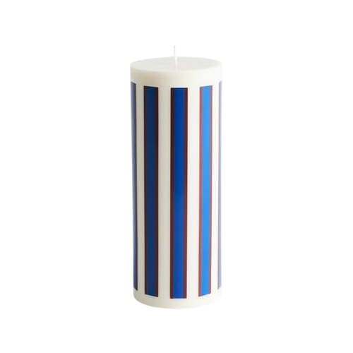 Hay Column Kaars L - Off-White/Brown/Blue - Tweedekans