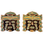 2 Vintage Wand Maskers Zuid Amerikaans thumbnail 1