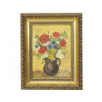 Oud Amateur Schilderij Bloemen Gouden Barok Lijst Bleyaert 28X23Cm thumbnail 1