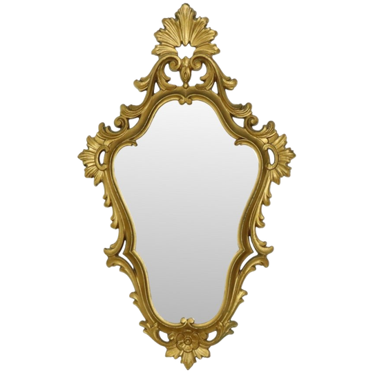 Italiaanse Klassieke Kuifspiegel Goud Barok Rococo 57cm 1