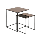 Tortona Salontafel - 45 X 45 Cm - Brons Glas - Set Van 2 thumbnail 1