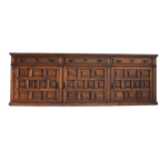 Spanish Brutalist Sideboard In Carved Solid Wood thumbnail 1
