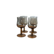 4X Vintage Rookglas Wijn Glazen Luminarc/Bp