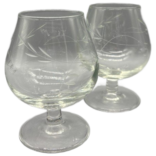 Set Cognacglazen Loodkristal Geslepen Aar 2 Stuks 1