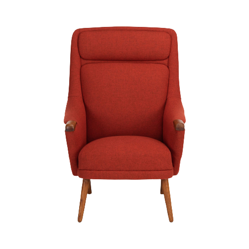 Deens Design Rode Heren Fauteuil Van Johannes Andersen Gemaakt Door Cfc Silkeborg, 1960S