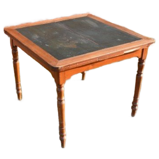 Antieke Uitschuifbare Eettafel Met Leren Blad En Mahoniehout 1