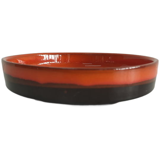 Retro Bruin Oranje Schaaltje Geglazuurd 1