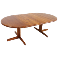 Vintage Deense Ronde Uitschuifbare Eettafel Tafel Massief Teak