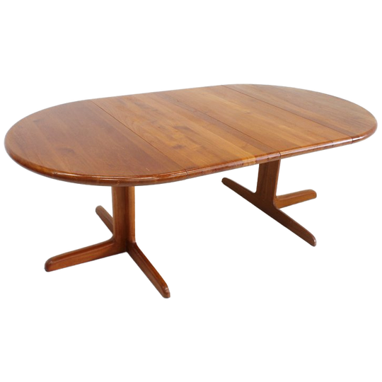 Vintage Danish Round Extendable Dining Table Solid Teak 1960S 1