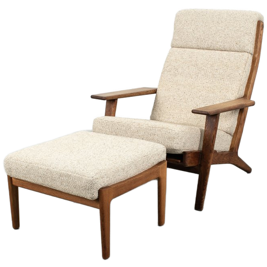 Hans Wegner Ge 290 Fauteuil Met Voetenbank 1