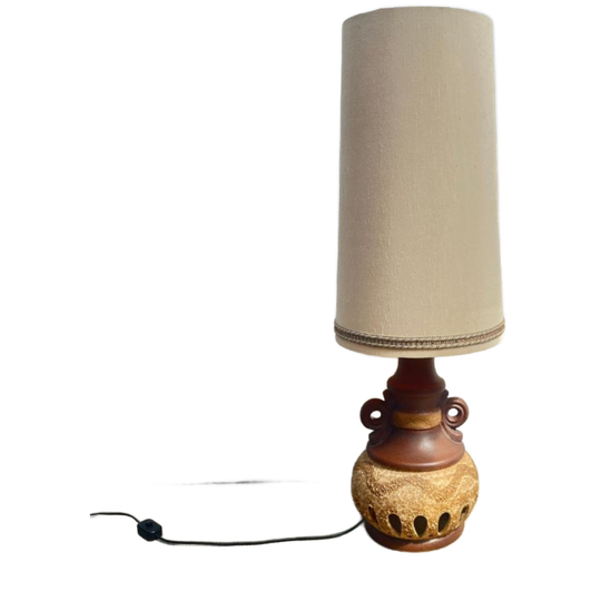 Vintage Vloerlamp Keramiek Fat Lava - Seventies Bruin/beige 1