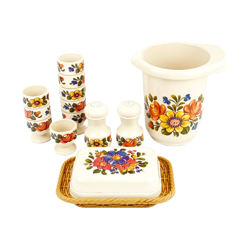 Vintage Emsa Set, Dutch Flower Pot, Space Age Design