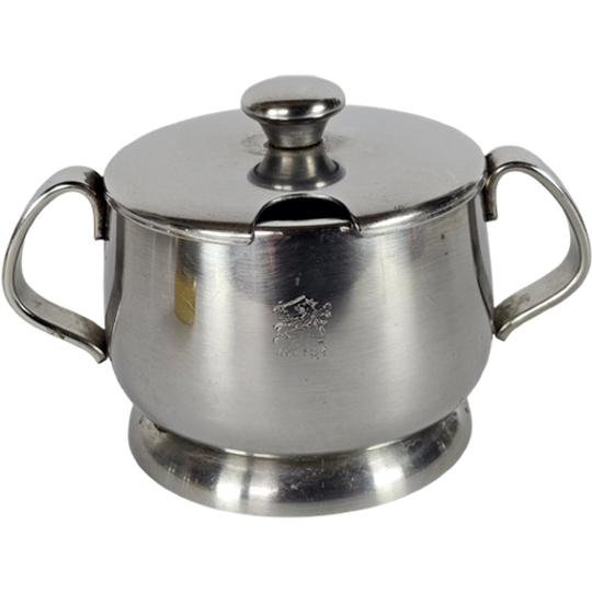 Alessi - Alfra Alessi - Suikerpotje Met Gegraveerde Leeuw - Etorre Alessi - Rvs - Italie - 3e Kwa 1