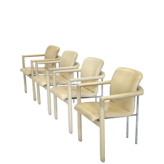Set Van 4 Vintage Leolux Cachucha Eetkamerstoelen 1