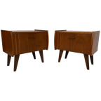 Vintage Nachtkastjes Set Van 2 Teak Fineer Jaren 60 thumbnail 1