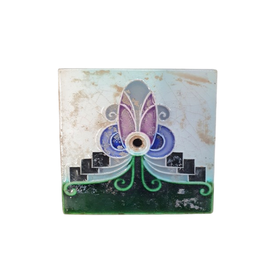 53 X Art Nouveau Tiles / Oven Tiles With Attach Holes 1920s 1