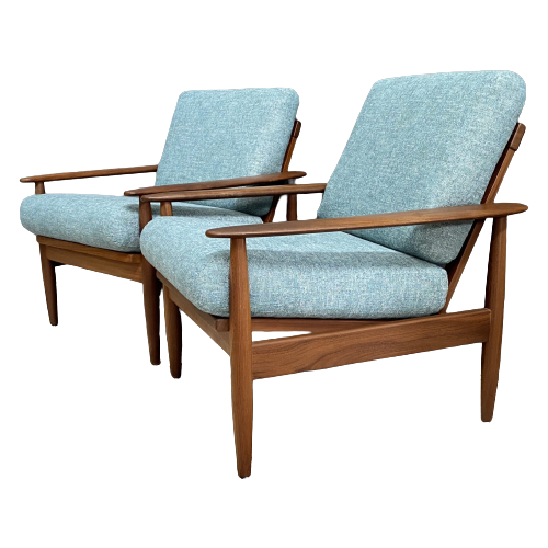 Set Of 2 Teak Easy Arm Chairs 1960S