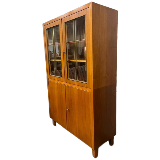 Vintage Houten Vitrinekast / Leggerkast / Boekenkast 1
