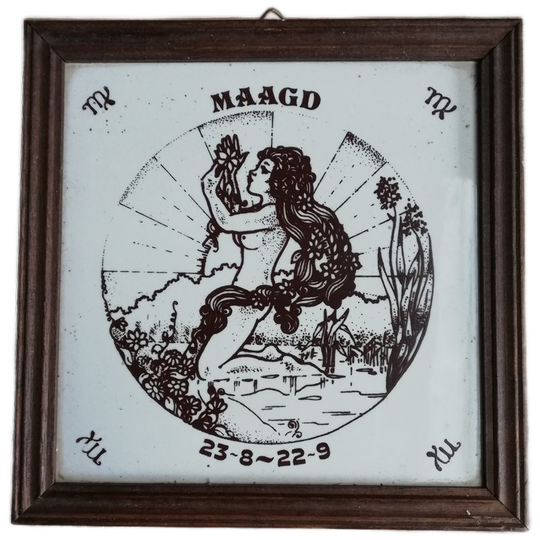 Vintage Tegel Sterrenbeeld Maagd 1