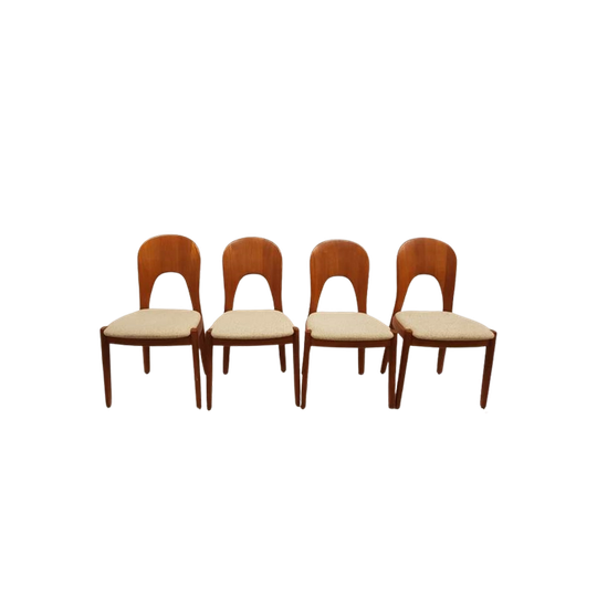 8540 4x Vintage Beige Eetkamerstoelen Niels Koefoed Hornslet 1