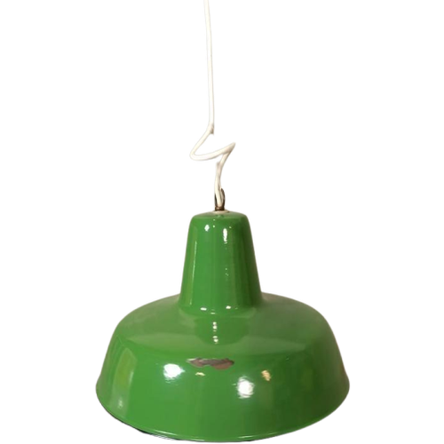 Vintage Emaille Industriële Hanglamp, Groen