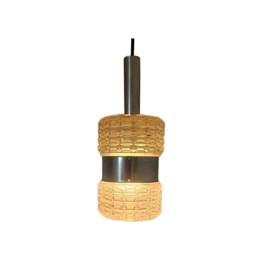 Vintage Space Age Hanglamp Glas En Chroom Design. 1