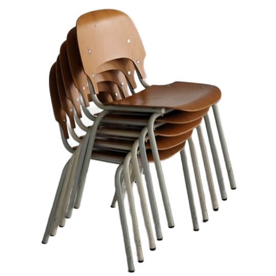 Vintage Stoelen | Eetkamerstoelen | Stapelstoelen | 5 Stuks 1