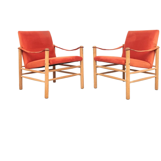 Safari Stoelen Van Eikenhout, Skipper Møbler 1980s 1