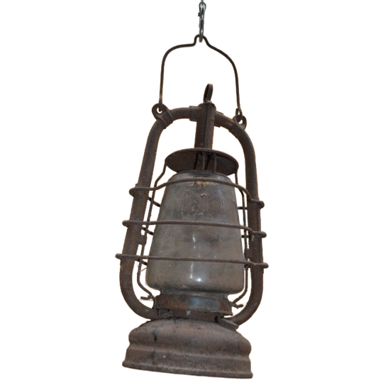 Antieke Stormlamp D.r. Patent Feuerhand Ca. 1920 – Roestig Patine En Decoratief Erfstuk 1