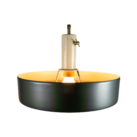 Anvia Almelo - J. Hoogervorst - "model 4017" - Ufo Hanglamp - Antraciet - Dutch Design - 60's 1