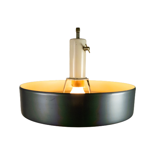 Anvia Almelo - J. Hoogervorst - "Model 4017" - Ufo Hanglamp - Antraciet - Dutch Design - 60'S