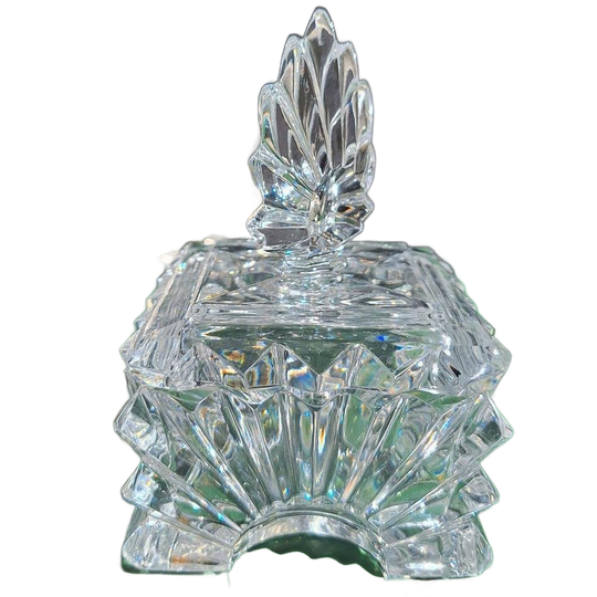 Kristallen Bonbonnière Met Deksel, Vintage Persglas 1