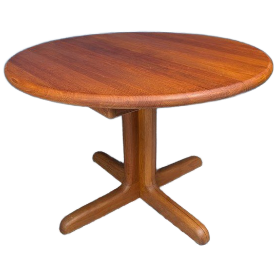 Vintage Ronde Verlengbare Massieve Tafel, Deens Design 1